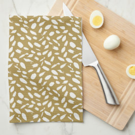 Gold Brushstroke Pattern Theedoek