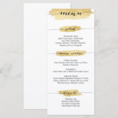Gold Brushstrokes Wedding Menu (Voorkant / Achterkant)