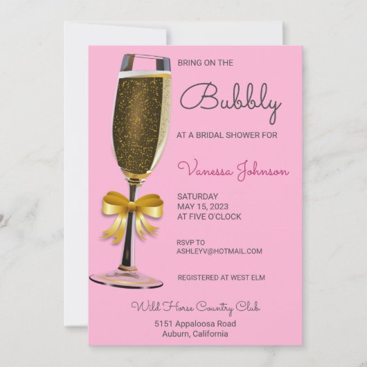 Gold Bubble Bridal Shower-uitnodiging Kaart (Voorkant)