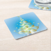 Gold Bubble Modern Art kerstboom Kartonnen Onderzetters (Schuin)