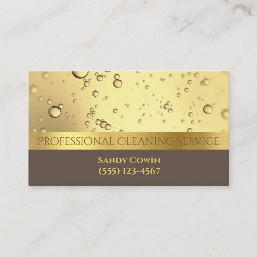 Gold Bubbles Professional Cleaning Services Visitekaartje (Voorkant)