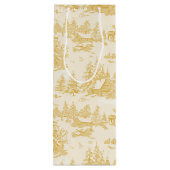 gold buck toile wijn cadeautas (Achterkant)