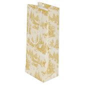 gold buck toile wijn cadeautas (Achterkant Gekanteld)
