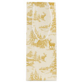 gold buck toile wijn cadeautas (Voorkant)