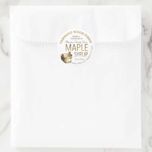 Gold Bucket Organic Local Maple Syrup Label (Tas)