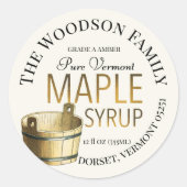 Gold Bucket State Name Editable Maple Syrup Label (Voorkant)