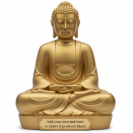 Gold Buddha 2D Statuette Flat Statue Staand Fotobeeldje