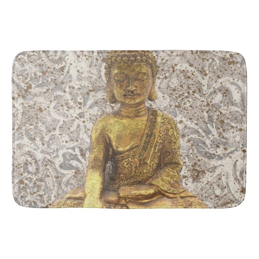 Gold Buddha Golden Floral Flowers Badmat (Voorkant)