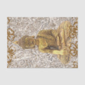 Gold Buddha Golden Floral Flowers Tissuepapier (Voorkant)