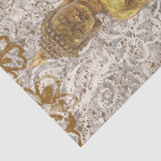 Gold Buddha Golden Floral Flowers Tissuepapier (Detail)