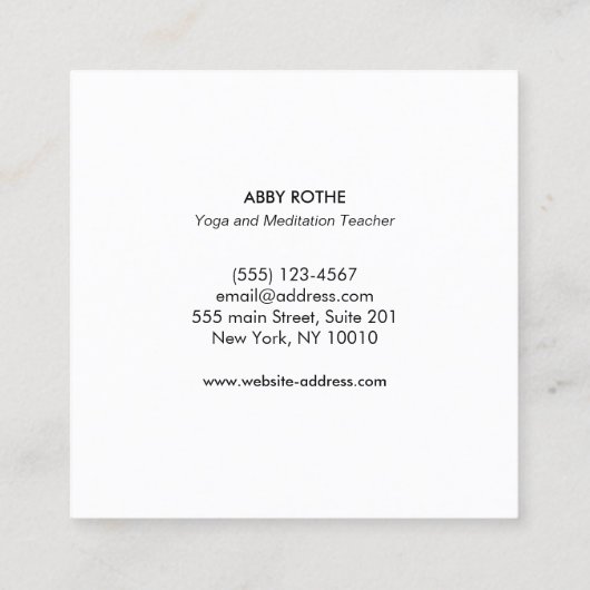 Gold Buddha Meditation Teacher Vierkante Visitekaartje (Achterkant)