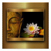 Gold Buddha met Lotus Flower Poster (Voorkant)