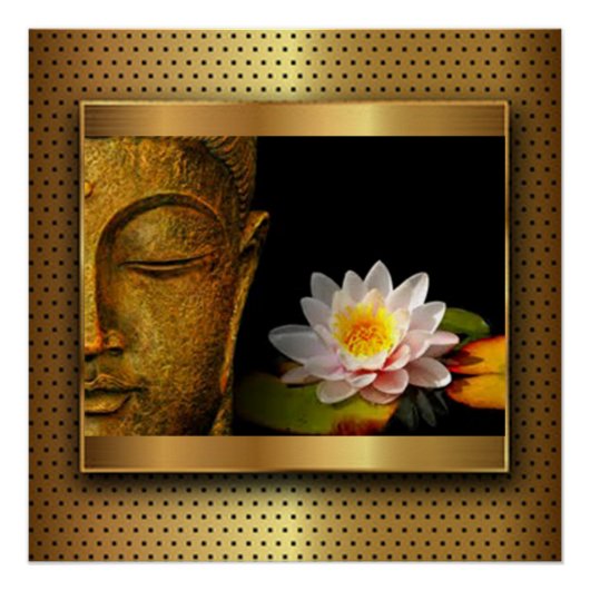 Gold Buddha met Lotus Flower Poster (Voorkant)