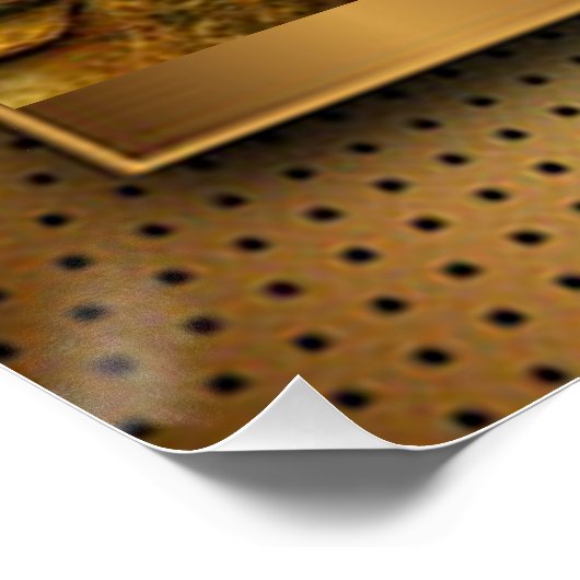 Gold Buddha met Lotus Flower Poster (Hoek)