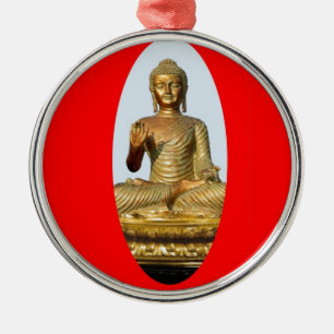 Gold Buddha & Sacred Red door SHARLES Metalen Ornament