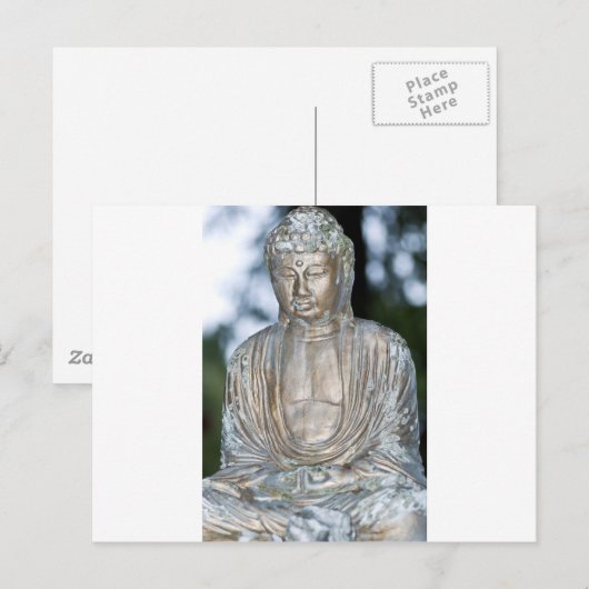 Gold Buddha Statue Briefkaart (Voorkant / Achterkant)