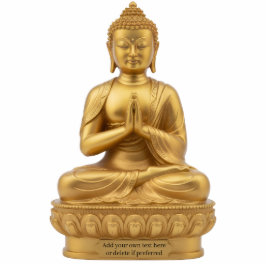 Gold Buddha Statue doing Anjali Mudra 2D statuette Staand Fotobeeldje
