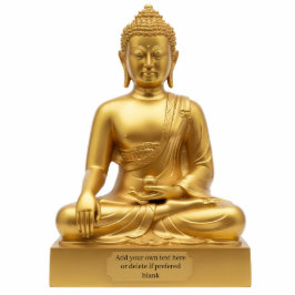 Gold Buddha Statue doing Bhumisparsha Mudra Staand Fotobeeldje