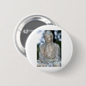 Gold Buddha Statue Ronde Button 5,7 Cm (Voorkant /achterkant)