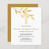 Gold/BUDGET/Baptisme uitnodiging. (Voorkant / Achterkant)