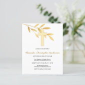 Gold/BUDGET/Baptisme uitnodiging. (Staand voorkant)