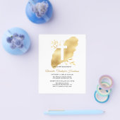 Gold/BUDGET/Baptisme uitnodiging. Flyer (Enkel)