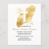 Gold/BUDGET/Baptisme uitnodiging. Flyer (Voorkant)
