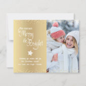 Gold Budget Photo Days Be Merry Bright Script Kaar (Voorkant)