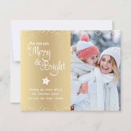 Gold Budget Photo Days Be Merry Bright Script Kaar (Voorkant)