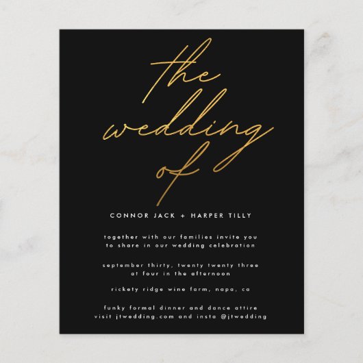 GOLD Budget Weddenschap nodigt gedetailleerde QR C Flyer (Voorkant)