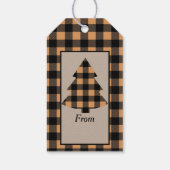 Gold Buffalo-kerstboom Cadeaulabel (Achterkant)