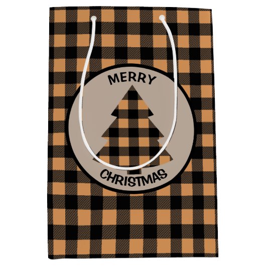 Gold Buffalo-kerstboom Medium Cadeauzakje (Voorkant)