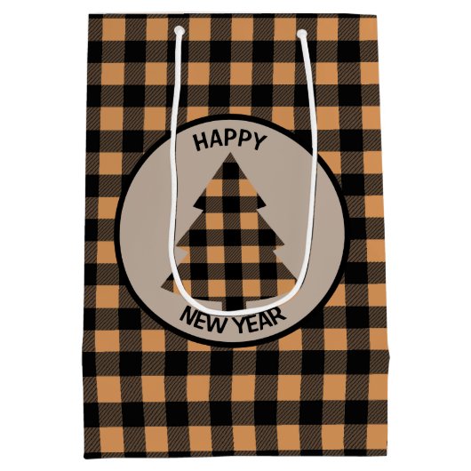 Gold Buffalo-kerstboom Medium Cadeauzakje (Achterkant)