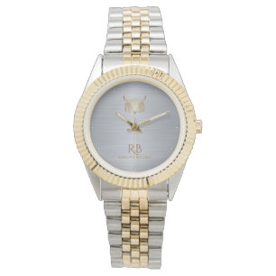 Gold Buffalo Skull Silver Metallic Watch Horloge
