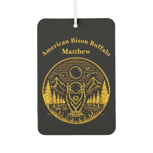 Gold Buffalo staat majestueus in de Natuur scene Luchtverfrisser (Voorkant)