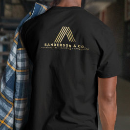 Gold builders construction employee staff black t-shirt