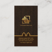 Gold Building Border Wood Textuur Handyman Visitekaartje (Achterkant)
