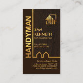 Gold Building Border Wood Textuur Handyman Visitekaartje (Voorkant)