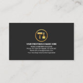 Gold Building Brush on Black Grunge Texture Visitekaartje (Achterkant)