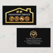 Gold Building Handyman Tools Frame Visitekaartje (Voorkant / Achterkant)
