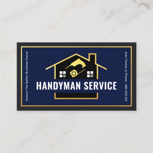 Gold Building Handyman Tools Lijst Visitekaartje (Voorkant)