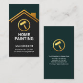 Gold Building Rooftop Handyman Painting Service Visitekaartje (Voorkant / Achterkant)
