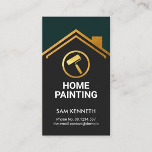 Gold Building Rooftop Handyman Painting Service Visitekaartje