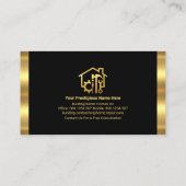 Gold Building Structure Handyman Tools Visitekaartje (Achterkant)