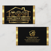 Gold Building Structure Handyman Tools Visitekaartje (Voorkant / Achterkant)