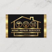 Gold Building Structure Handyman Tools Visitekaartje (Voorkant)