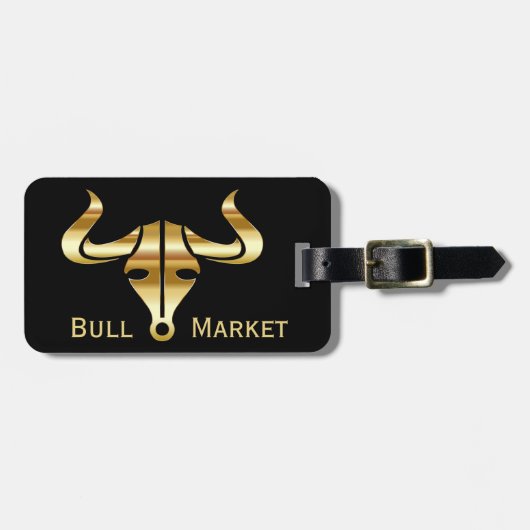 Gold Bull Bull Market Bagagelabel (Voorkant horizontaal)