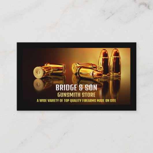 Gold Bullets, Gunsmith, Gunstore Visitekaartje (Voorkant)
