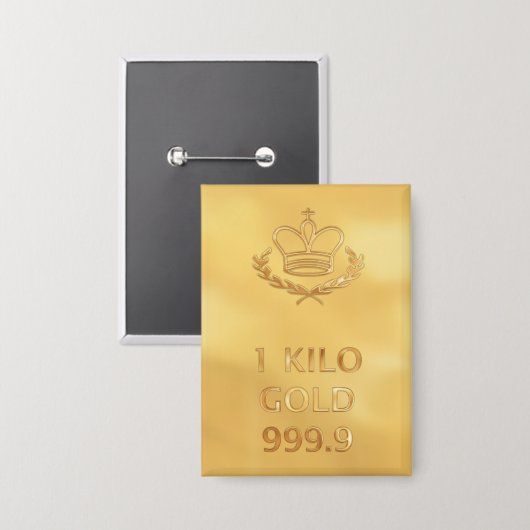 Gold Bullion Bar Button (Voorkant / Achterkant)