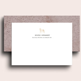 Gold Bullmastiff Dog Walker Elegant Monogram Notitiekaartje